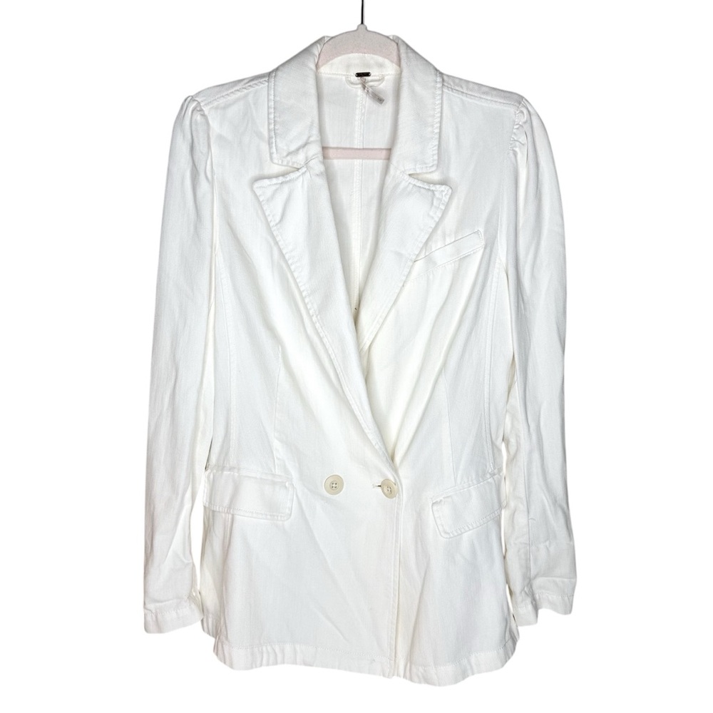 Free People Boyfriend Jacket Oversized Blazer Off White Cream Small